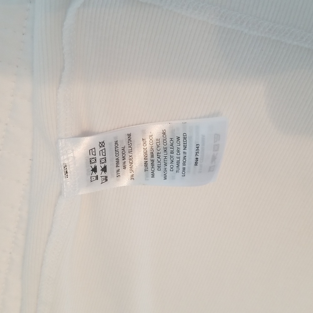 Rachel Zoe White Tank Top with Green Trim, Size XL - Picture 4 of 6